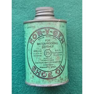 NOR-V-GEN Leather Waterproofing Shoe Oil Can Tin 7 OZ